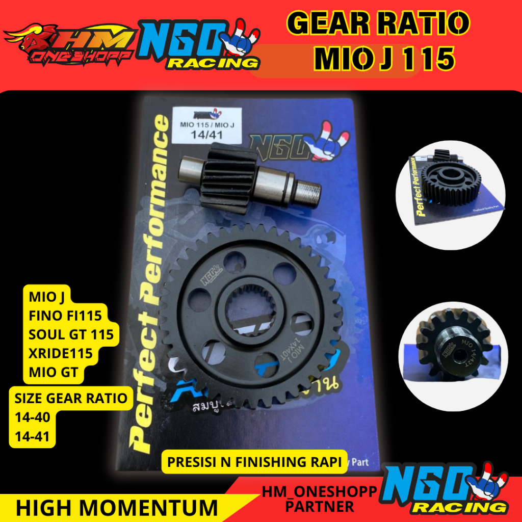 gear ratio ngo racing mio j xride 115 fino fi 115 soul gt  mio gt gear gardan gigi rasio thailand