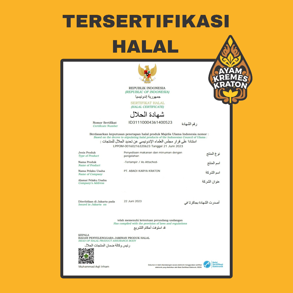 

QH Kremes Ayam By Kraton Food - Paket 2 Pcs / Kremes Pedas Daun Jeruk + Kremes Original 100% Halal