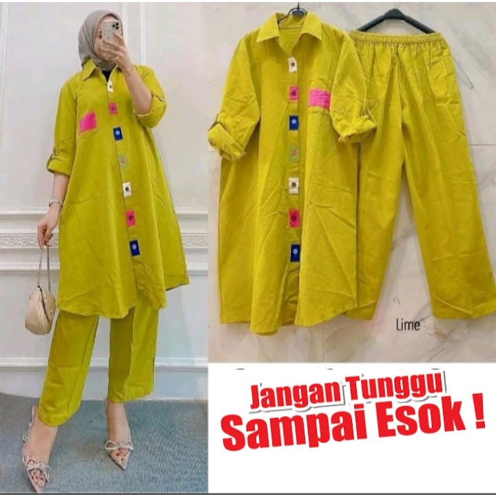 SETELAN MIDI CRINKLE TERBARU / SETELAN TUNIK CRINKLE VENITA SET BUSUI KEKINIAN /ONESET LONG TUNIK KA