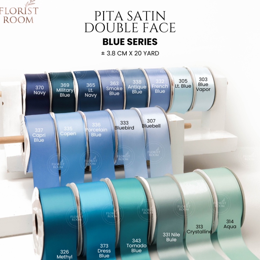 

PRODUCT IMPOR Pita Satin Double Face Blue Series 38cm x 2yard