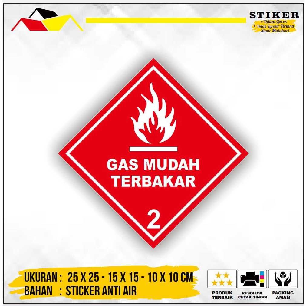

Stiker Simbol Label K3 Limbah B3 Hazmat Gas Mudah Terbakar