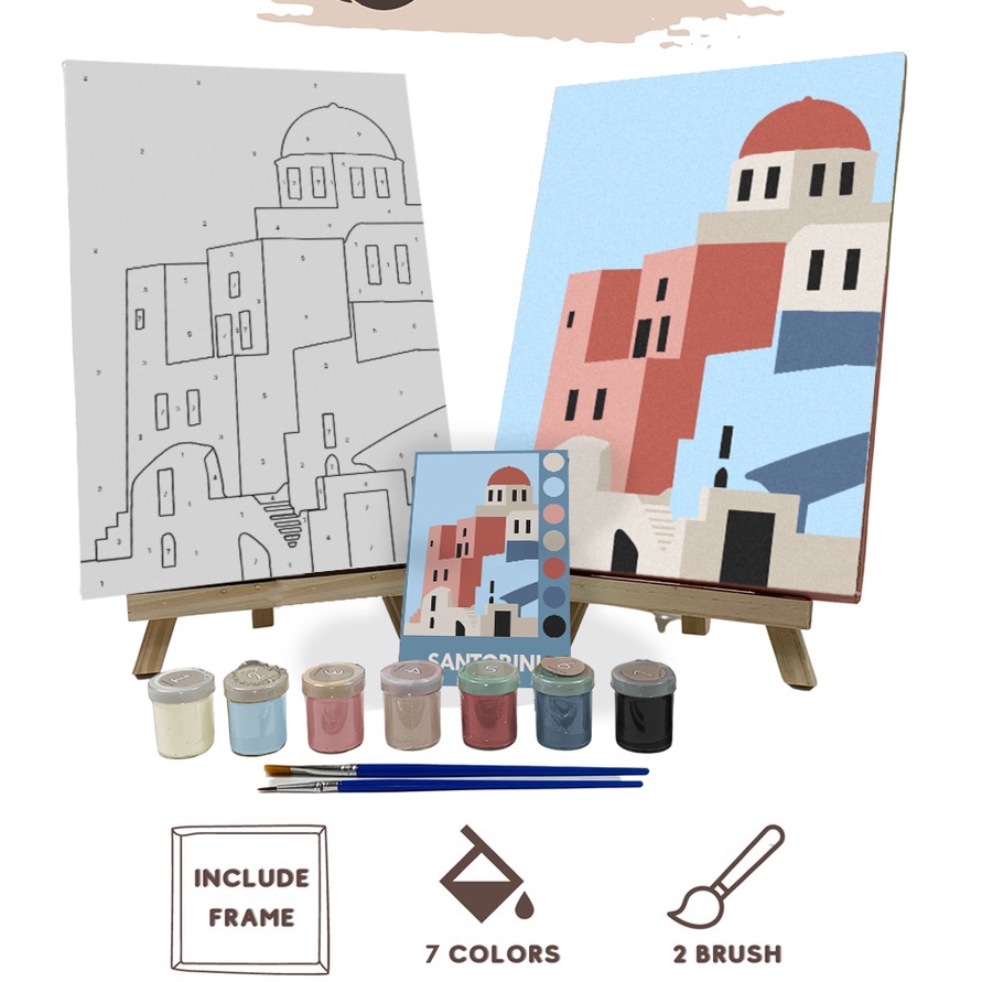 

ORDER Paint By Number Kit Santorini Cocoartid I Kanvas 2 x 3 cm