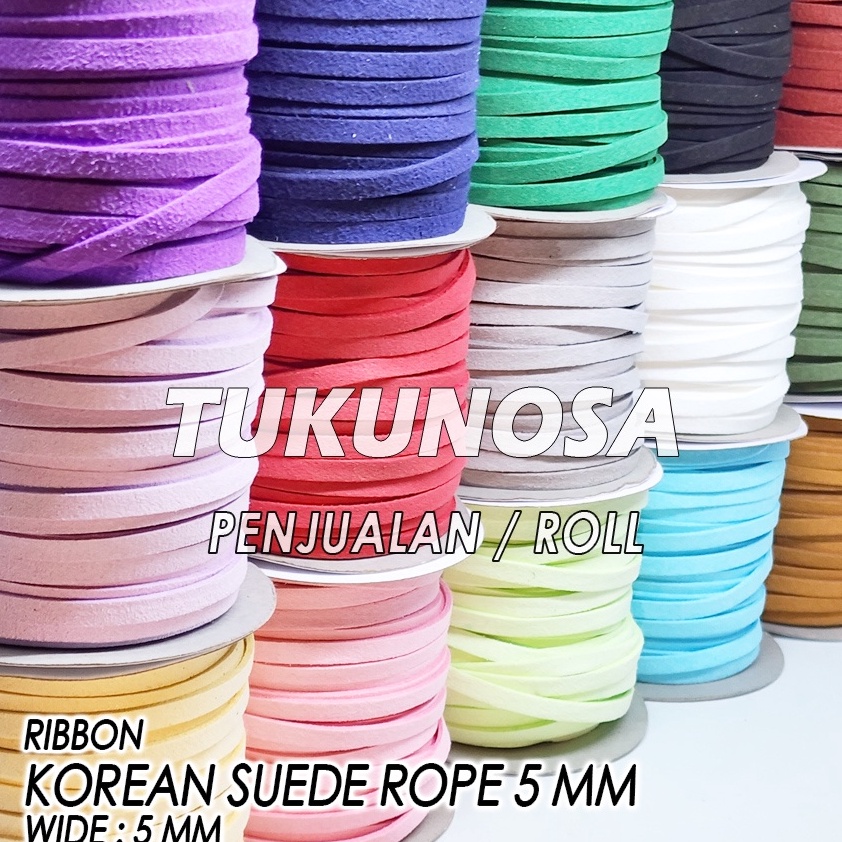 

BIG DISCOUNT PERROLL KOREAN SUEDE ROPE 5 MM TALI SUEDE TALI GELANG PITA SEMI KULIT PITA KEMASAN KADO HAMPERS SOUVENIR SUVENIR ULANG TAHUN KERAJINAN HAND MADE CRAFT