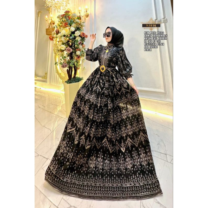 maxi dress adinda bordir ori SHR