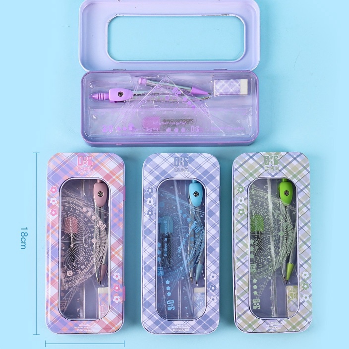

PALING LARIS Jangka anak set Kompas set 8in1 Matematika set Penggaris set Compass set Math set pensil murah bonus penggaris dan penghapus Alat Tulis kotak pensil logam sekolah kantor pelajar