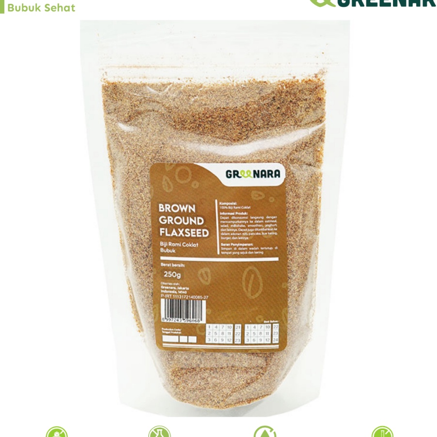 

AYO BELI Greenara Bubuk Biji Rami Coklat 25gr Brown Ground Flaxseed