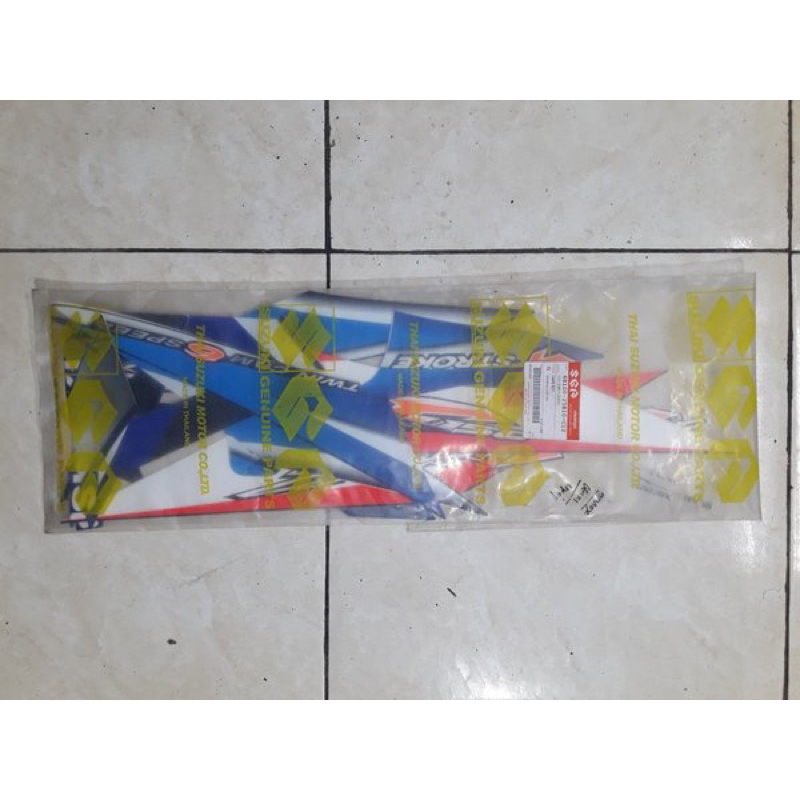 Striping stiker + body set satria fu CBU biru hitam ori SGP made in Thailand