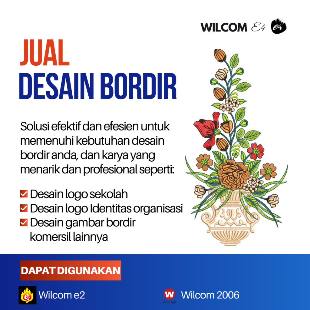 Desain Bordir Komputer Wilcom e4