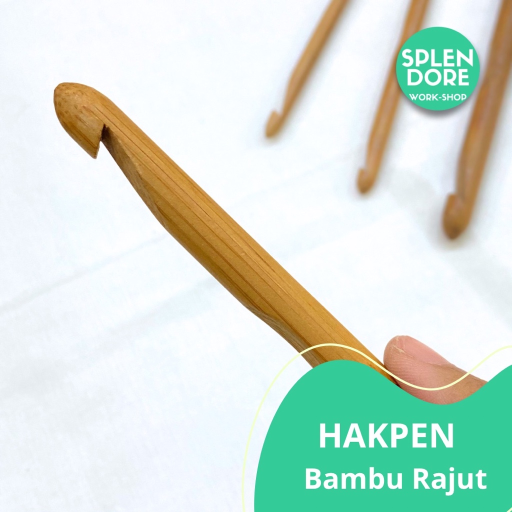 Hakpen Bambu Kayu Crochet Rajut