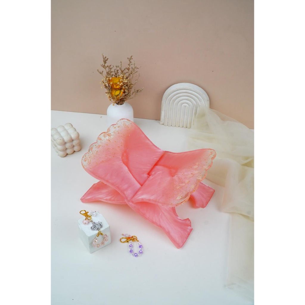(Soft Pink Series) Hampers Al-Qur'an Holder Aesthetic Resin/Tatakan Al Qur'an Mewah/Hampers Lebaran