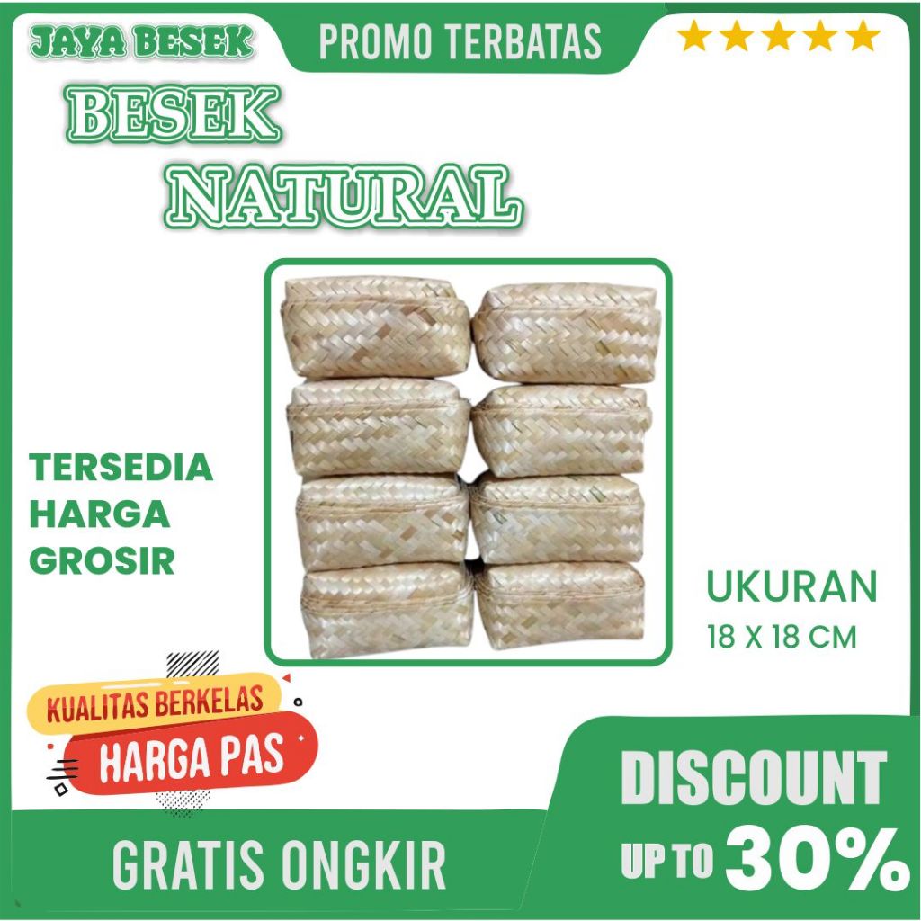 B18-BESEK 18X 18X 8 - BESEK BAMABU HAJATAN-RICE BOX-DUS NASI-DUS SOUVENIR-DUS HAMPERS-DUS KADO UNIK