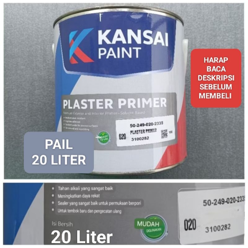 Plaster Primer Pail 20 Liter Cat Dasar Tembok Premium Kansai Paint