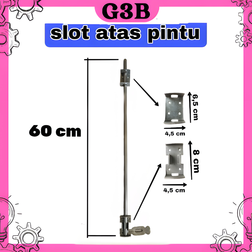 grendel slot pintu pagar besi gebyog panjang 60 cm berkualitas