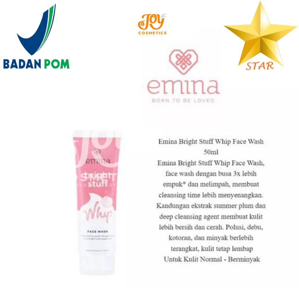 ORIGINAL Emina Bright Stuff Whip Face Wash Sabun Muka 50 ML