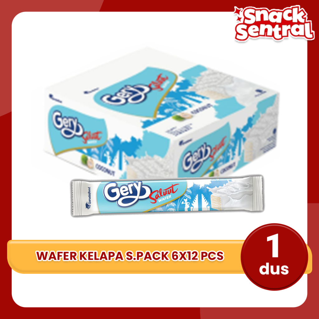 

Gery Saluut Wafer Kelapa S.Pack 6x12pcs - 1 Dus