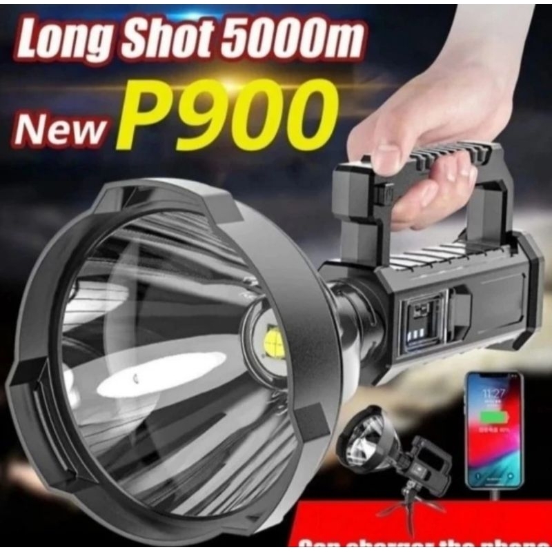 (Original)senter sorot X2000 W591 Super terang 2000m USB Charger 90000lumens