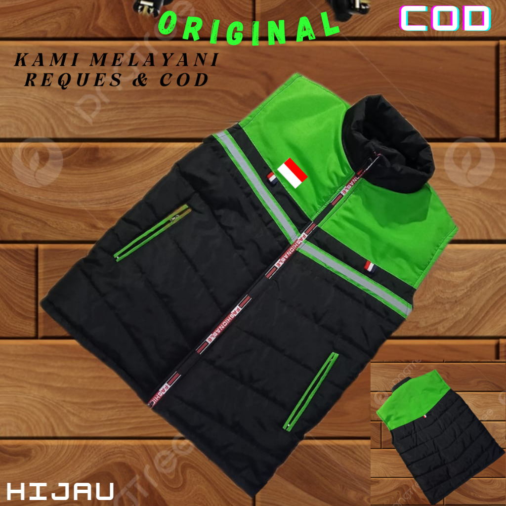 Terbaru & Termurah Vest Rompi Pria Logo Bendera Merah Putih Indonesia Vest murah Jaket Rompi Pria