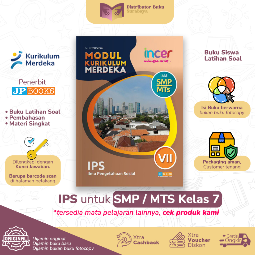 Buku Latihan Soal Siswa + Pembahasan Materi (Plus Kunci Jawaban) Incer IPS Smp Kelas 7 - Kurikulum M