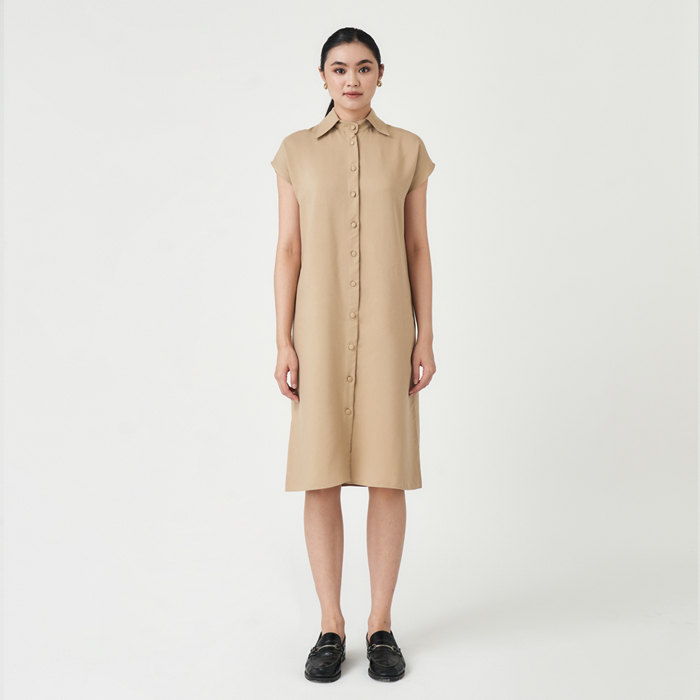 CLEMENCE - Odelia Shirt Dress - Khaki