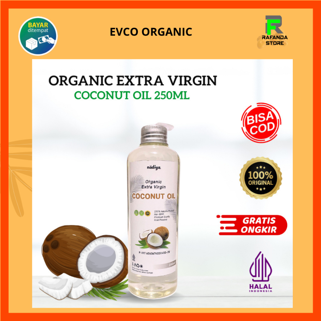 

Extra Virgin Coconut Oil 250ml Nadiya Cold Pressed EVCO Minyak Kelapa Murni Natural Premium Konsumsi Minum VCO