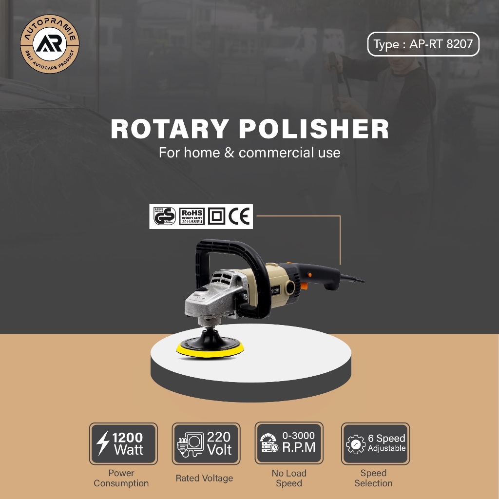 Mesin Poles Rotary / Polisher Rotary Autopramie 7 inch / Mesin Poles Mobil