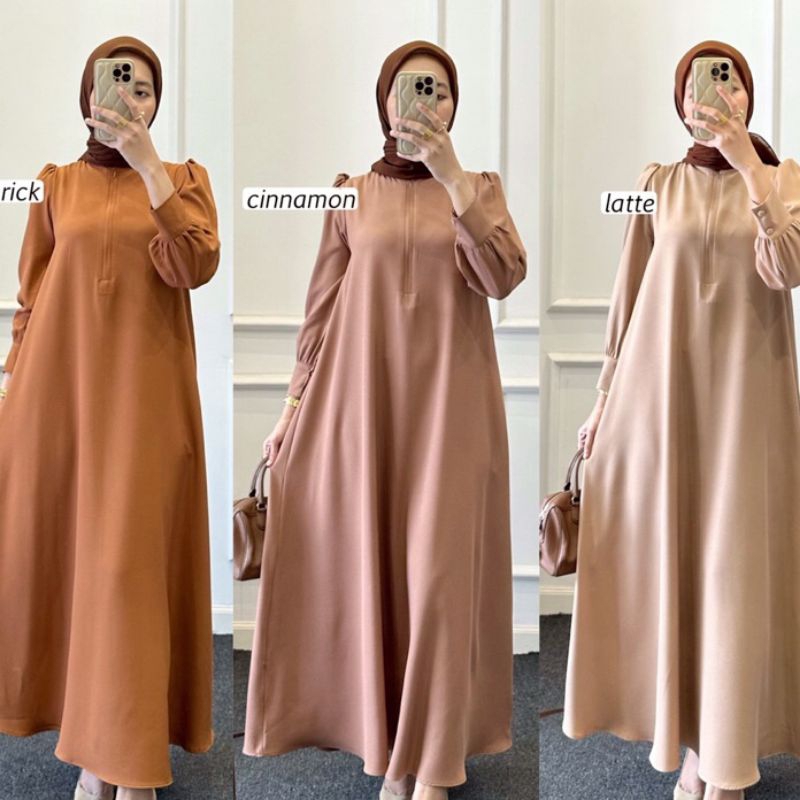 AVA BASIC DRESS//SIZE S M L XL XXL//BAHAN SHAKILA PREMIUM//GAMIS BUSUI FRIENDLY//GAMIS POLOS ELEGANT