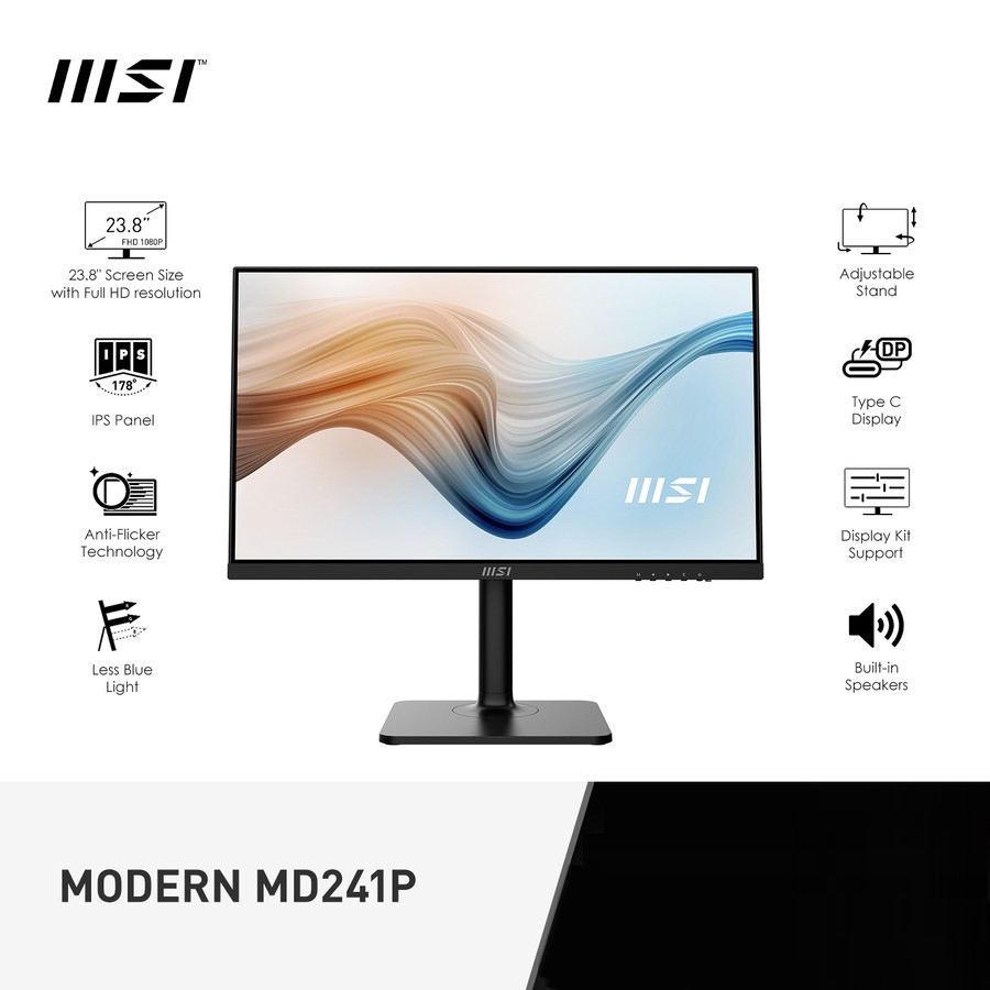 LED MSI Modern MD241P 24" IPS 1080p Type-C 75Hz Monitor Business MD241