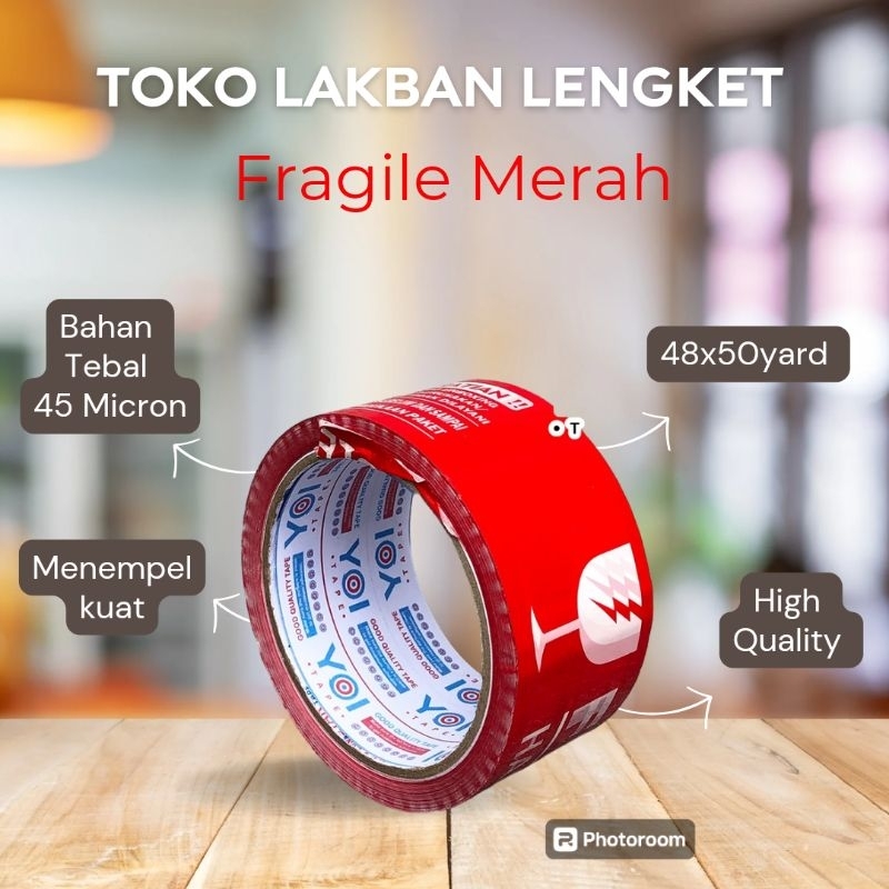 

Yoi Lakban Fragile Merah Unboxing 48mm X 50yard - Daya Lengket Kuat / Terlengket / Terkuat / Tebal / Best Seller Untuk Packing online dan semuanya.