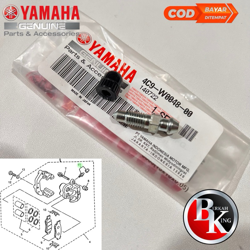KARET TUTUP BAUT NEPEL PEMBUANGAN ANGIN PLUS NEPEL KALIPER CAKRAM RXKING RXS RXZ SCORPIO ORIGINAL