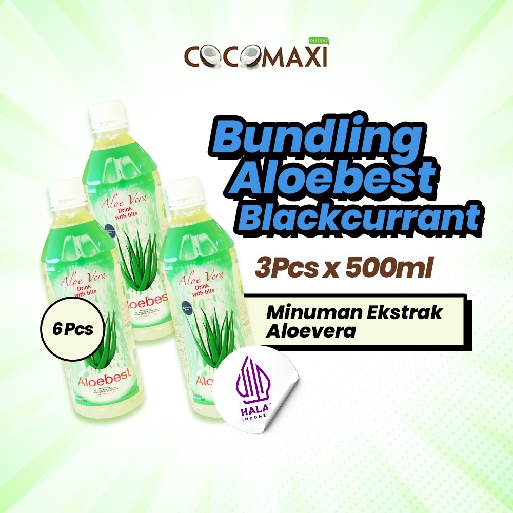 

COCOMAXI - Aloevera Drink Aloebest Blackcurrant 500 ml - 3 Botol