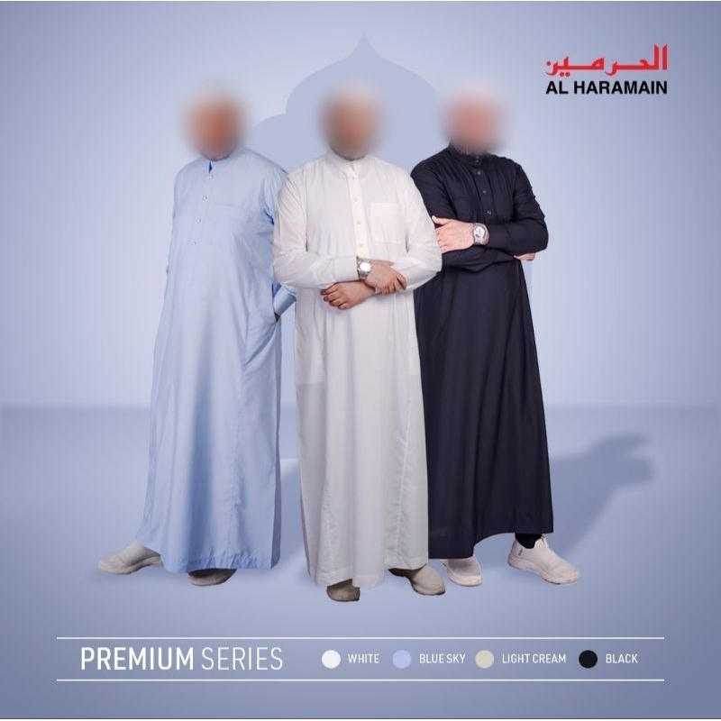 GAMIS JUBAH AL HARAMAIN KATUN KANCING PREMIUM LENGAN MANSET