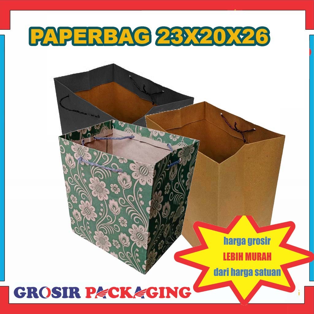 

(PAKET 20 PCS) Paperbag 23x20x26 Cm/ Tas Kado/ Tas Souvenir/ Paperbag