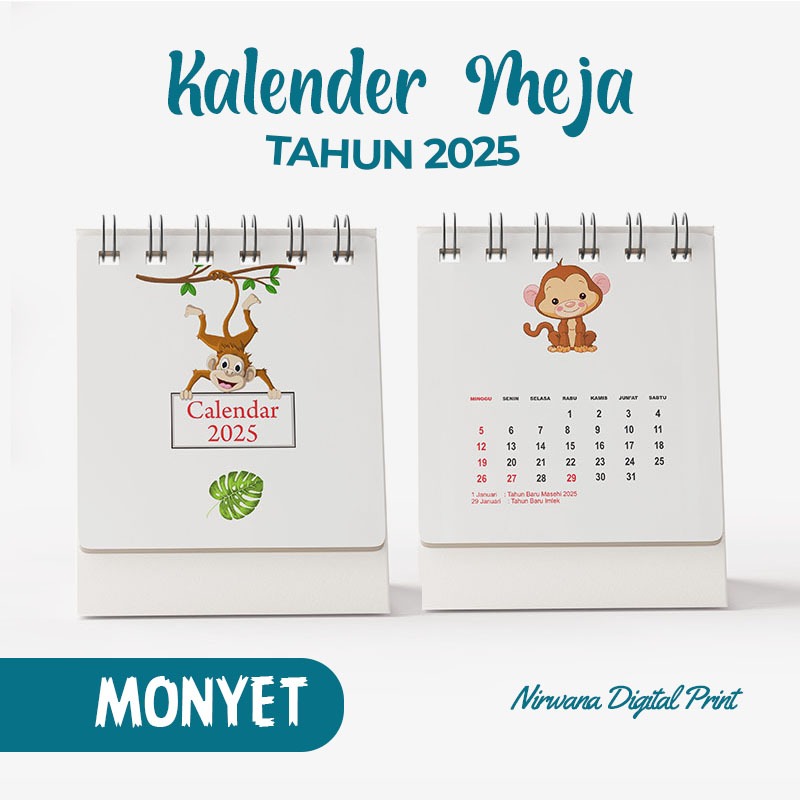 

KALENDER MEJA 2025 DESAIN MONYET