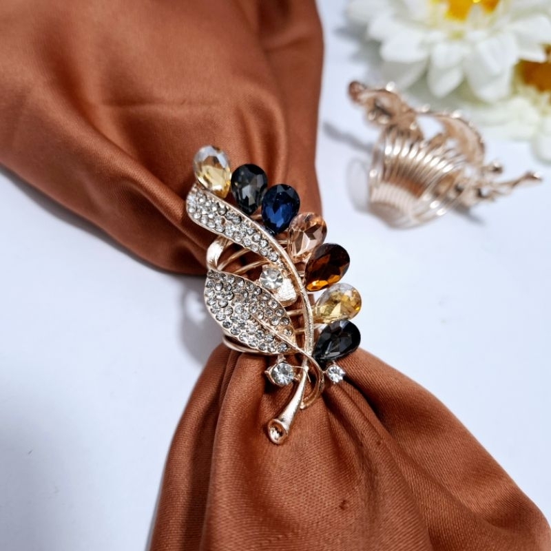 Bros Ring Jilbab Aksesoris Kerudung Muslim Segi Empat Pin Hijab