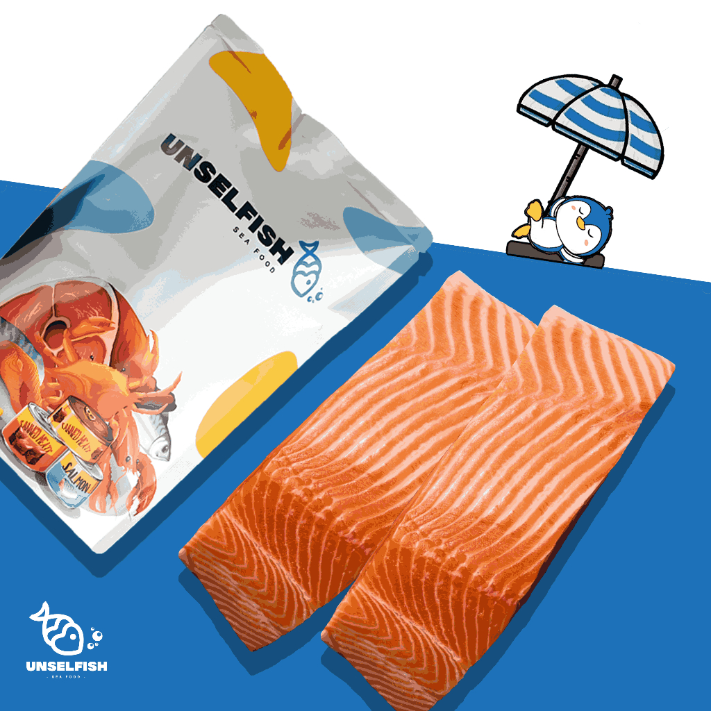 

Wild Caught Pacific Salmon Premium Sashimi Grade Fillet / Ikan Salmon Fillet Sashimi Grade - 200 gr