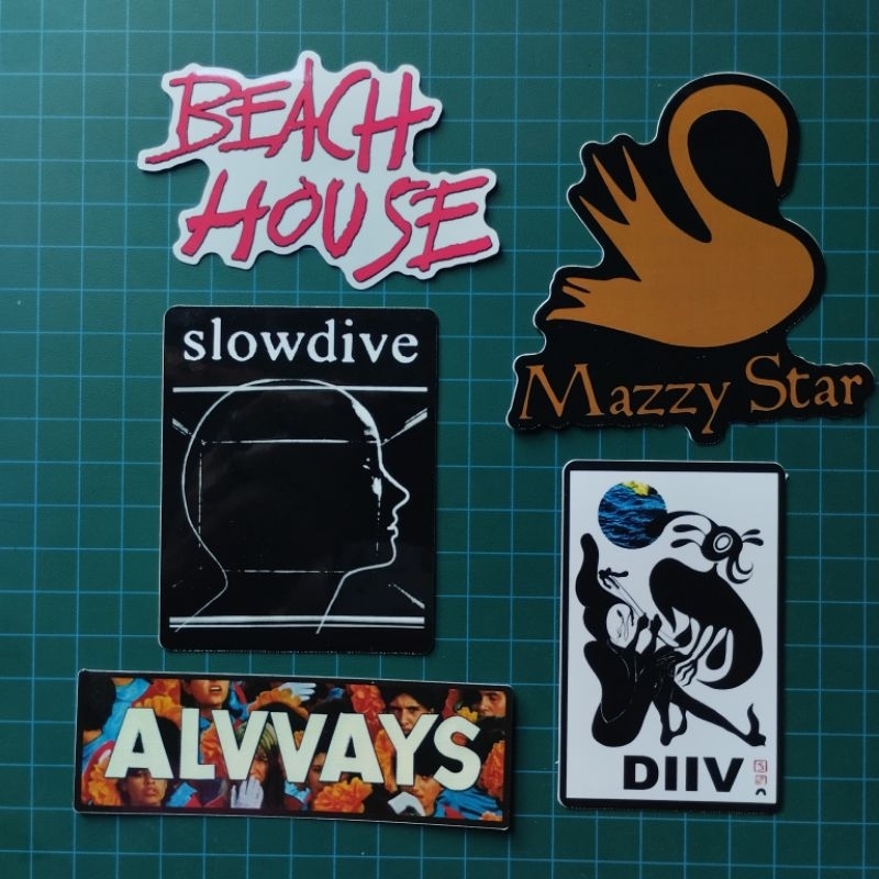 

5 PCS Sticker Pack Band Beach House Alvvays DIIV Slowdive Mazzy Star)