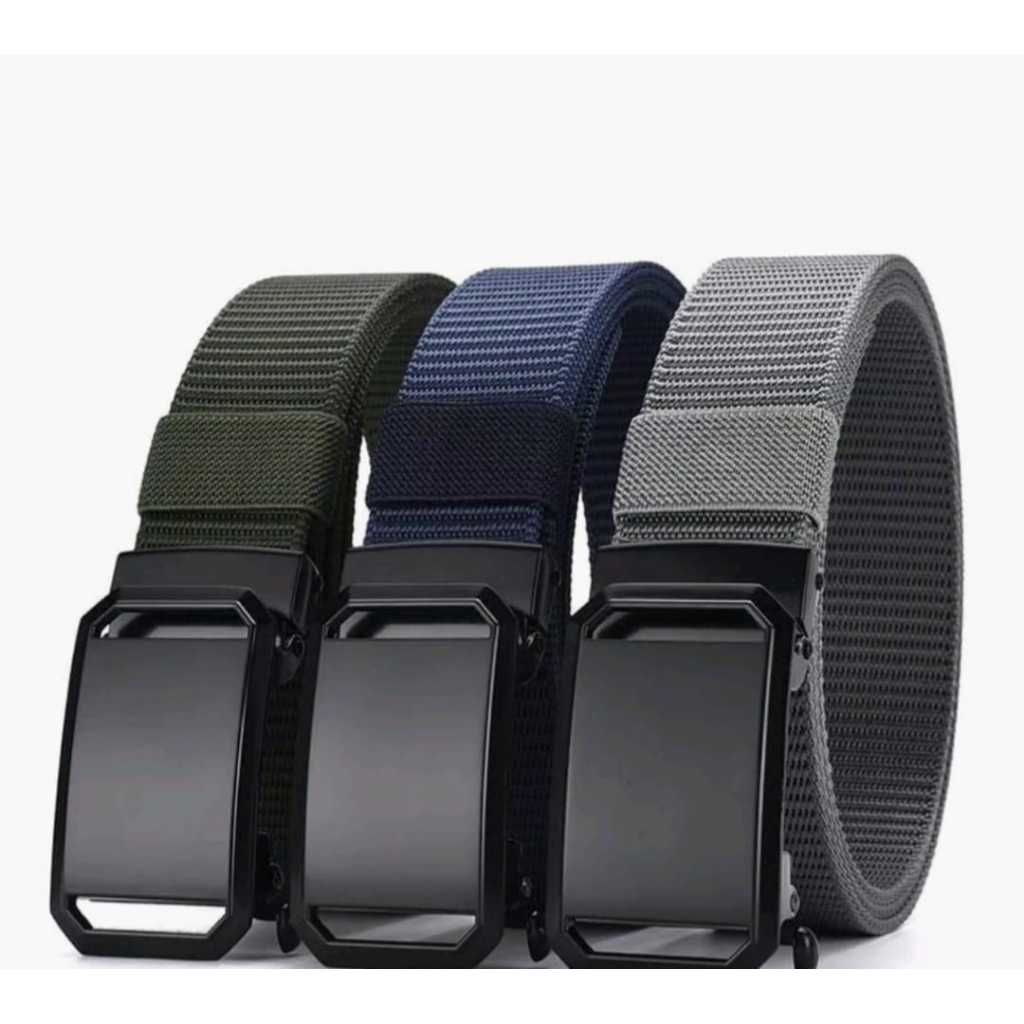 Sabuk Pria Kulit Pinggang Pria Nylon Canvas Sabuk Casual Formal Sabuk