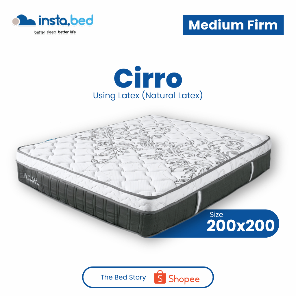 INSTABED Cirro Kasur Vacuum Tebal 32 cm | 200x200 | Matress Spring Bed in box free pillow & Mattress