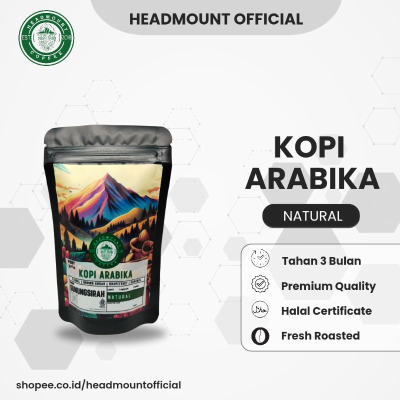 

Kopi Arabika Gunungsirah Natural Bubuk 1000gr - Headmount Official Premium Quality, Authentic Flavor