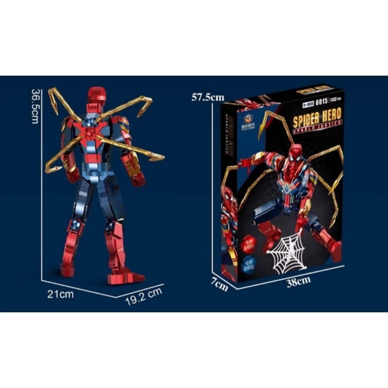 Mainan Anak Rakit Lego Robot Iron Hero Mechanical Ironman Spiderman