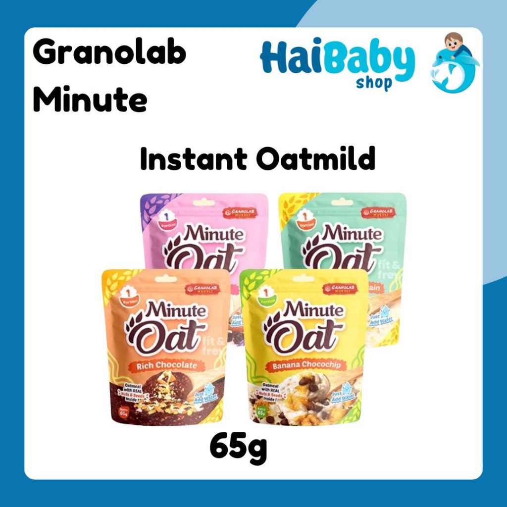 

GRANOLAB Minute Oat 65g - Instant Oatmeal - Whole Grain - Kaya Serat - Sarapan Instan Sehat