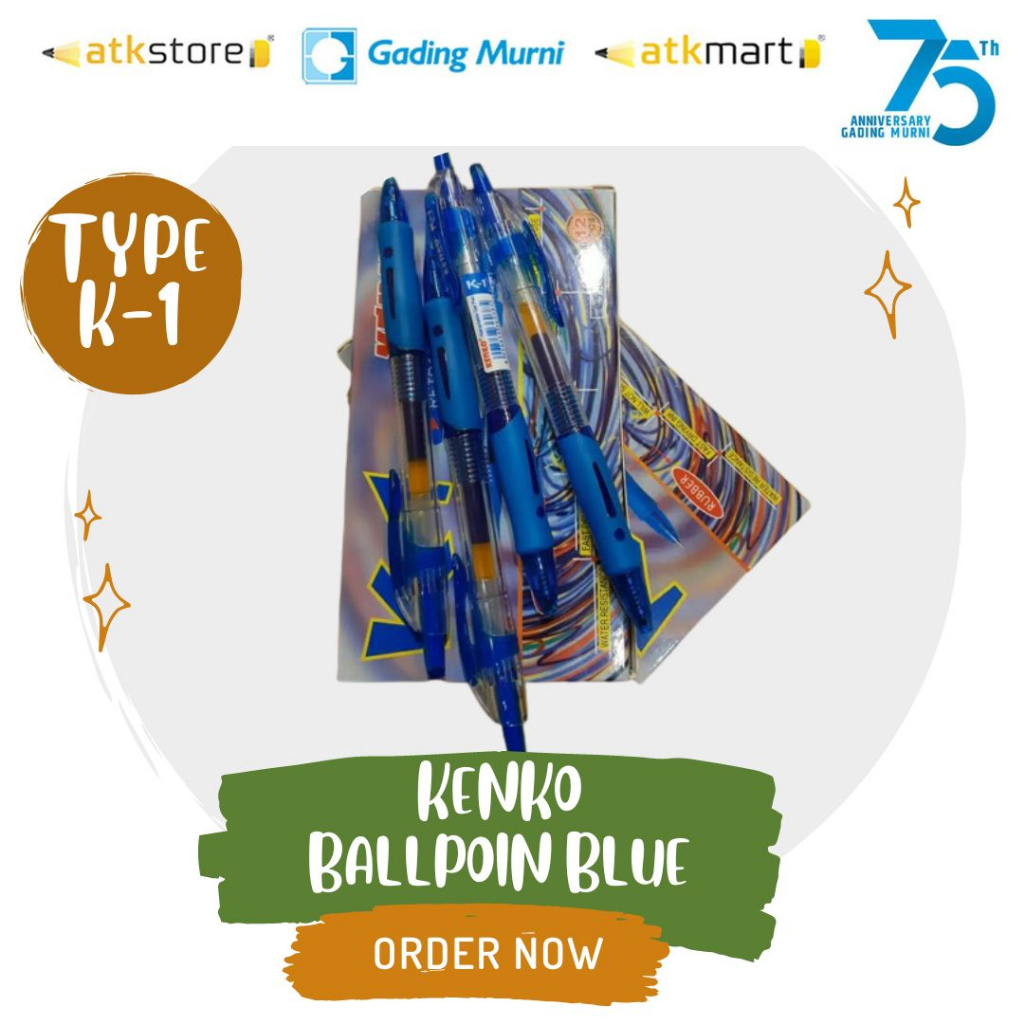 

Kenko Ballpoint Warna Hitam & Biru Type K-1