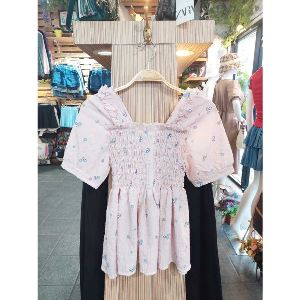 Blouse Crinkle adem bunga-bunga