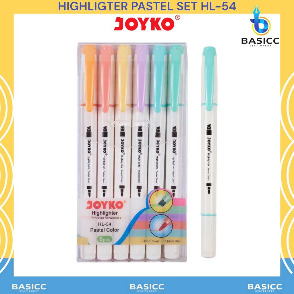 

Joyko Highlighter 6's Penanda Berwarna HL-54 | @1Pack