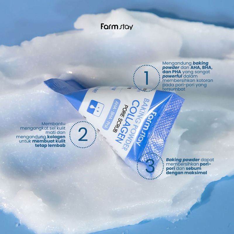 FARM STAY- Baking Powder Collagen Pore Scrub 7gr x 25pc