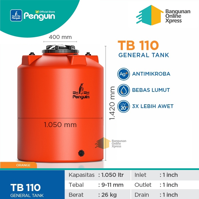 TANGKI AIR / TOREN / TANDON PENGUIN TB110 (1050 LITER)