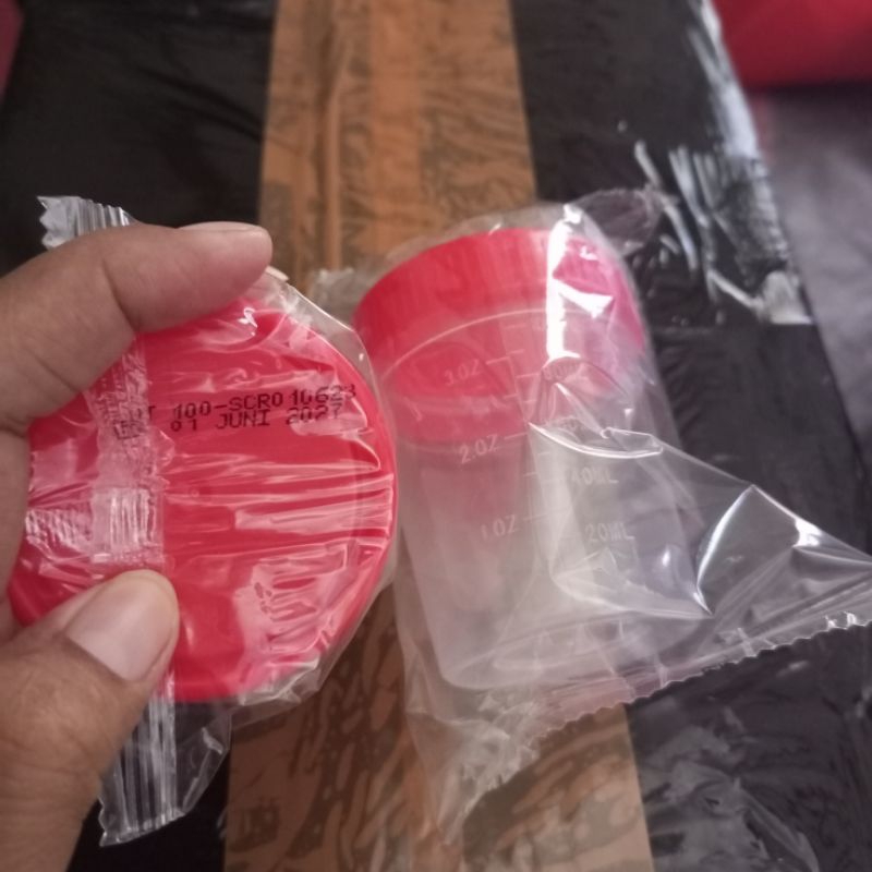 Bocal 100ml Pot urine 100ml sterile Pot dahak mulut lebar 100ml sterile