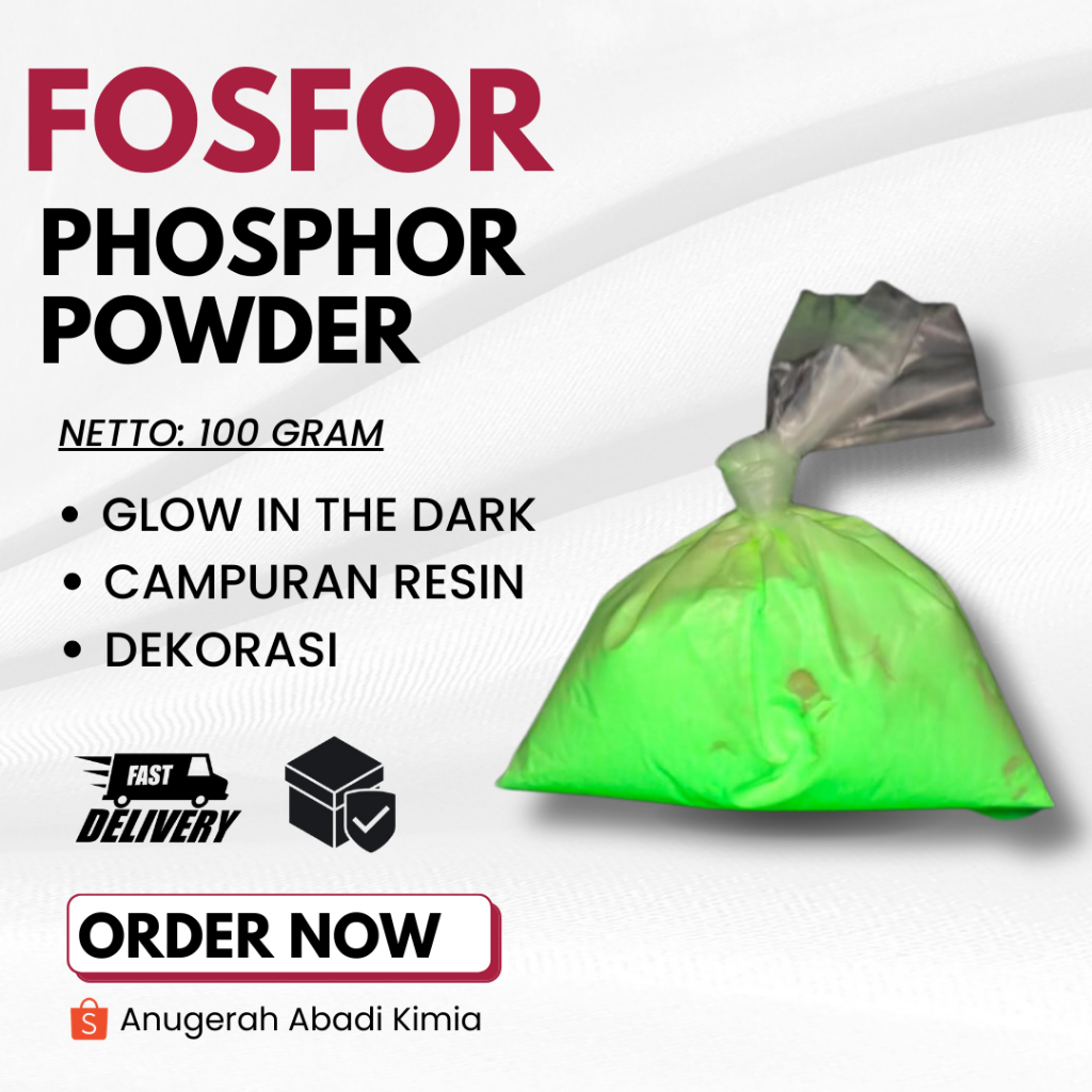 

Phospor Powder Bubuk/ Fosfor Neon Hijau/ Fosfor Nyala/ Fosfor Cat Hiasan/ Fosfor Resin