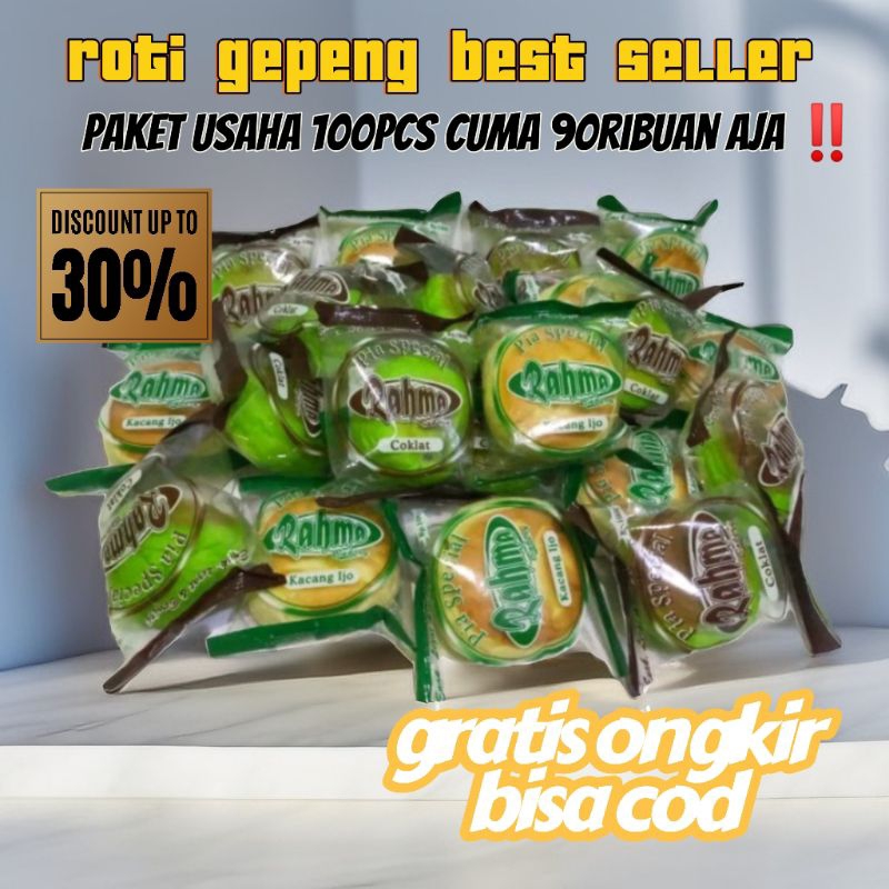 

PAKET USAHA 100 PCS ROTI GEPENG ISI COKLAT DAN KACANG IJO | ROTI ENAK MURAH DAPAT BANYAK | KUE ISI COKLAT LUMER | PIA BASAH ISI COKLAT DAN KACANG IJO BEST SELLER MURAH VIR