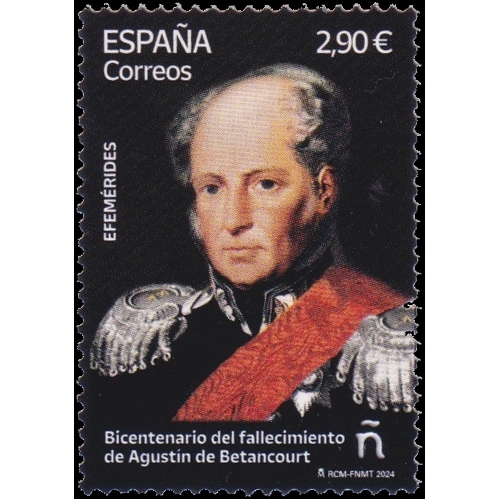 

Prangko Spain 2024 The 200th Anniversary of the Death of Agustin de Betancourt, 1758-1824 SW #5822 HQX Mint Never Hinged Very Fine